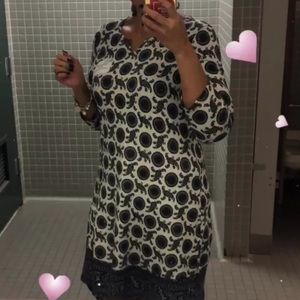 LIZ CLAIBORNE Navy & White dress